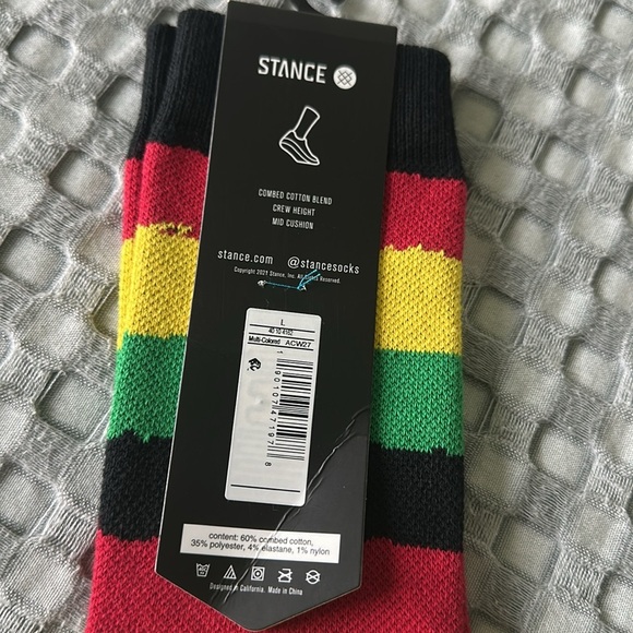 Stance Dwayne wade  Vibrant Striped Casual Socks - Yellow, Red, Green, Black - Picture 5 of 6